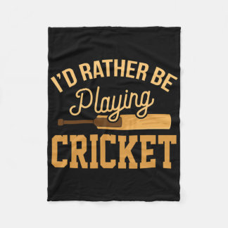 Snarare Spelar Cricket Rolig Tröja Match Turnering Fleecefilt