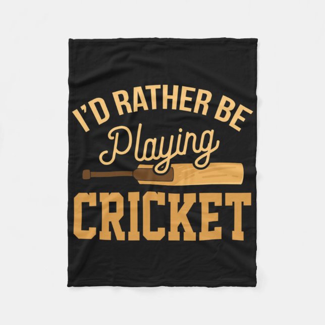 Snarare Spelar Cricket Rolig Tröja Match Turnering Fleecefilt (Framsidan)