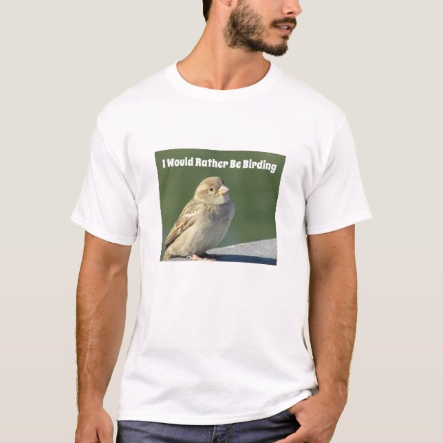 Snarare vara Bird House Sparrow Small Bird T Shirt (Framsida)