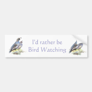 Snarare vara Bird Watching California Quail Quote Bildekal