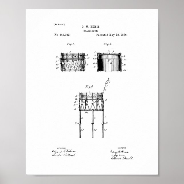 Snare Drum Patent Poster (Framsidan)