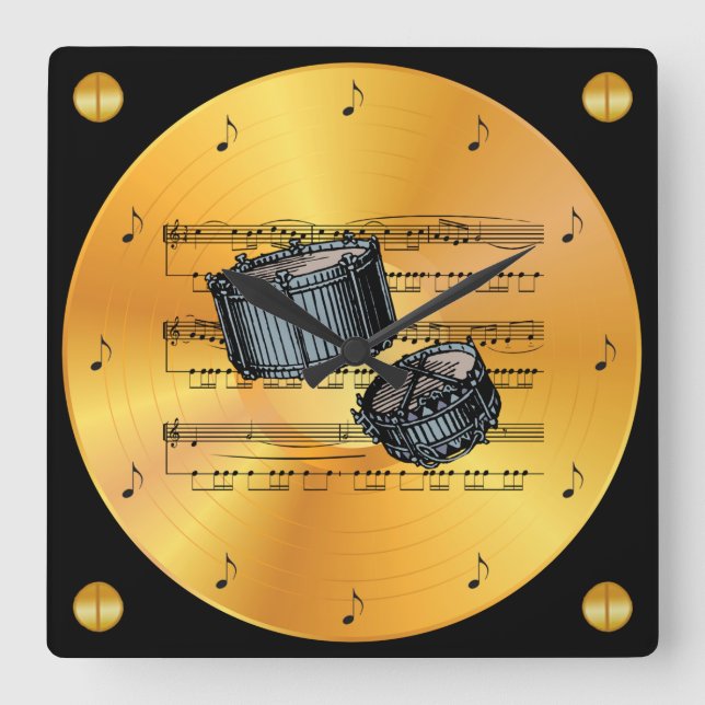 Snare Drums ~ Lakan Music ~ Guld Record ~ Fyrkantig Klocka (Framsida)