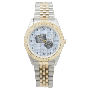 Snare Drums ~ Rolled Lakan Music ~ Blue Tint Back Armbandsur