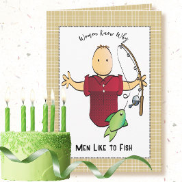Snarky Fish Male Tecknad Joke Birthday Kort