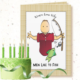 Snarky Fish Male Tecknad Joke Birthday Kort