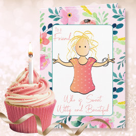 Snarky Funny Woman Tecknad Sassy Birthday Card Kort