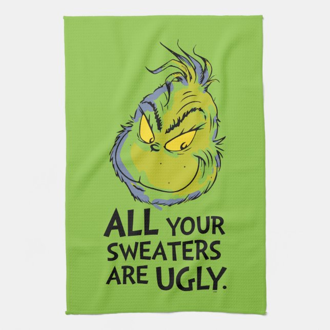 Snarky Grinch | Alla dina sötare är fula Kökshandduk (Vertikal)