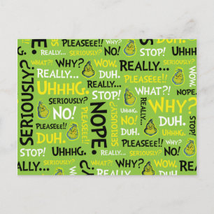 Snarky Grinch Grinch Snarky fras Mönster Vykort