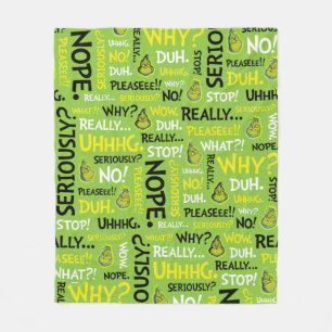 Snarky Grinch Grinch Snarky Phrase Mönster Fleecefilt