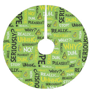 Snarky Grinch   Grinch Snarky Phrase Mönster Julgransmatta Borstad Polyester