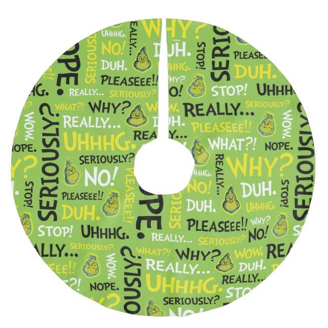 Snarky Grinch | Grinch Snarky Phrase Mönster Julgransmatta Borstad Polyester (Framsidan)