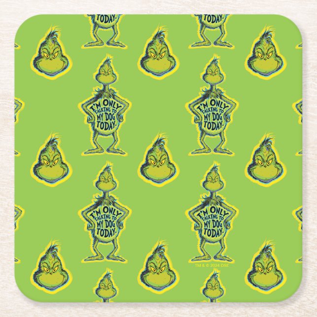 Snarky Grinch | Lustigt att jag bara pratar med mi Underlägg Papper Kvadrat (Framsidan)