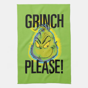 Snarky Grinch Rolig Grinch Vänligen citera Kökshandduk