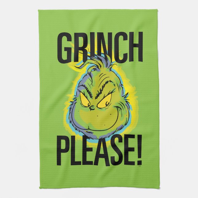 Snarky Grinch | Rolig Grinch Vänligen citera Kökshandduk (Vertikal)