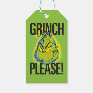 Snarky Grinch Rolig Grinch Vänligen citera Presentetikett