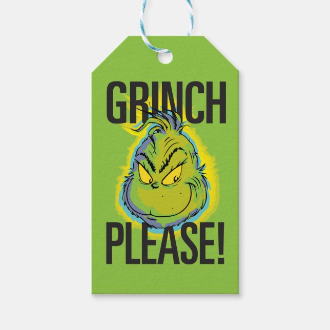 Snarky Grinch | Rolig Grinch Vänligen citera Presentetikett (Framsidan)
