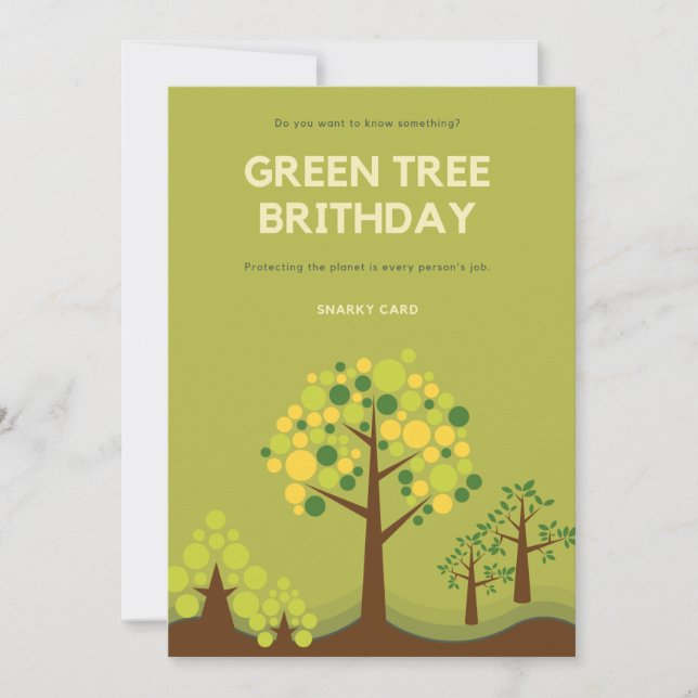Snarky Grönt Träd Birthday Julkort (Framsida)