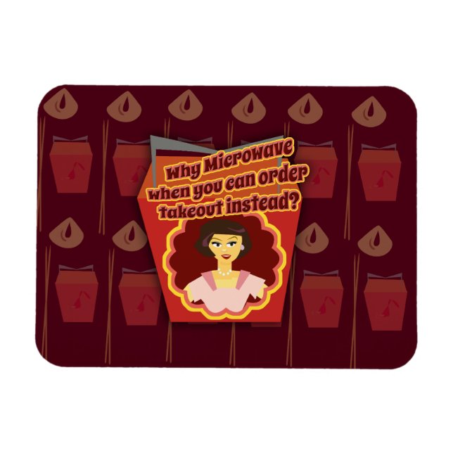 Snarky Microwave Retro Housefru Magnet (Horisontell)