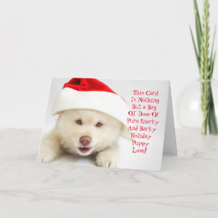 Snarky och Barky Fuzzy Puppy-julkort Helgkort