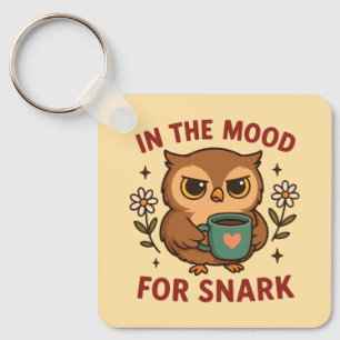 Snarky Owl Coffee På humör för snark Nyckelring