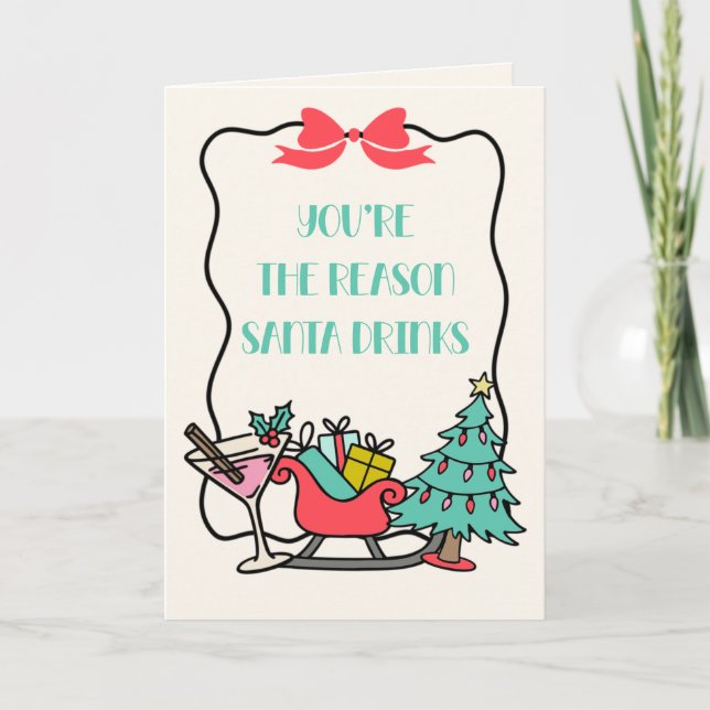 Snarky Santa julkort Helgkort (Framsida)