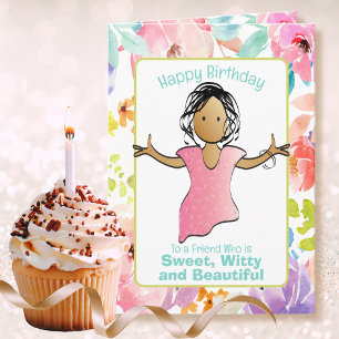 Snarky Sassy Funny som säger Woman Tecknad Birthda Kort