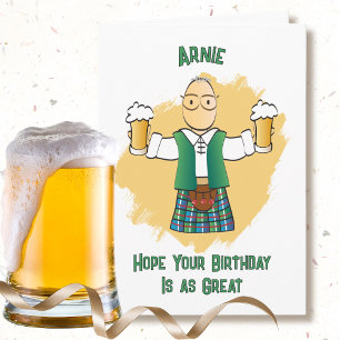 Snarky Sassy Male-Tecknad med Kilt Funny Birthday Kort
