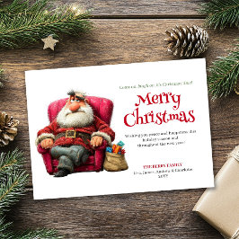 Snarky Tomte digital redigerbar julhälsning Julkort