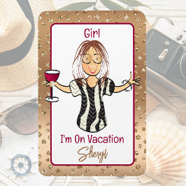 Snarky Vacation for her Cruise Frakt Door Brunette Magnet