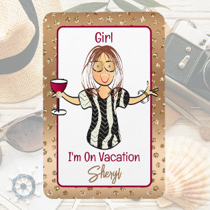 Snarky Vacation for her Cruise Frakt Door Brunette Magnet