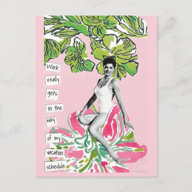 Snarky Vacation Postcard-arbetsplats på sätt och v Helg Vykort (Framsida)