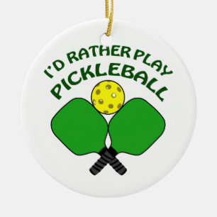 Snarlik lek Pickleball Julgransprydnad Keramik