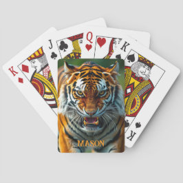Snarling Arg Tiger Personalize Namn Casinokort