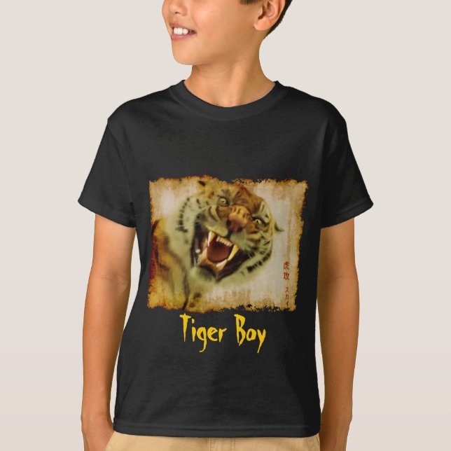 Snarling Asian Tiger Wildlife-älskare Art Apparel T-shirt (Framsida)