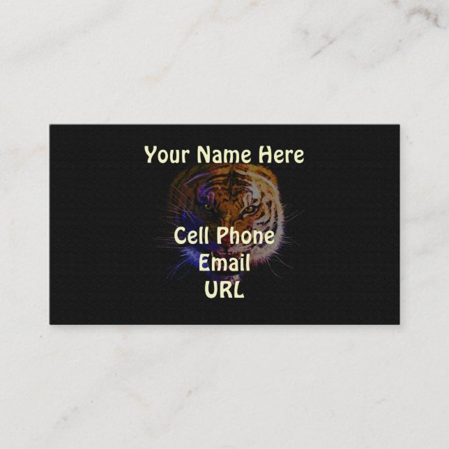 Snarling Bengal Tiger Big Cat Wildlife Art Visitkort (Framsida)