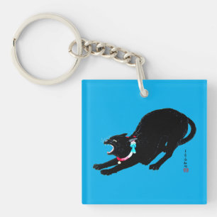 Snarling, svart japansk katt