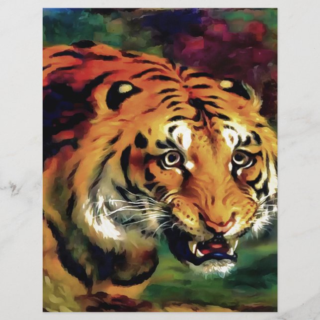 Snarling Tiger Artistic Porträtt (Framsida)