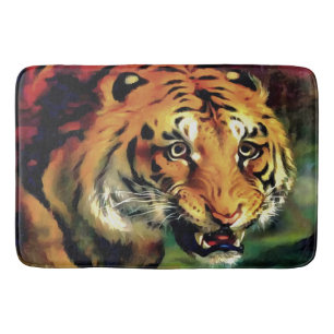 Snarling Tiger Artistic Porträtt Badrumsmatta