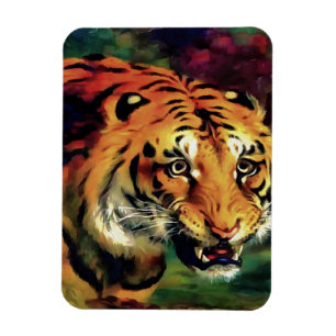 Snarling Tiger Artistic Porträtt Magnet