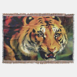 Snarling Tiger Artistic Porträtt Mysfilt