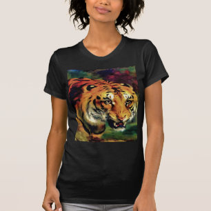 Snarling Tiger Artistic Porträtt Tee