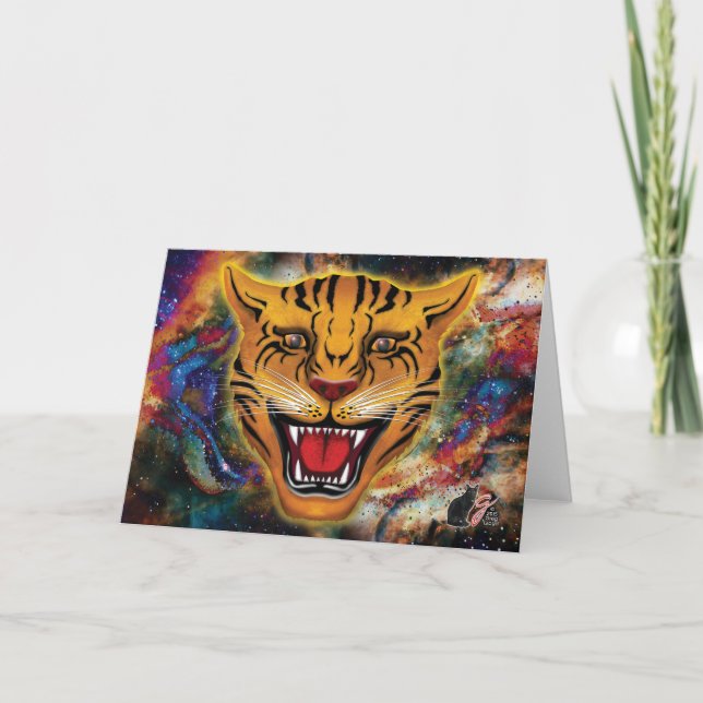 Snarling Tiger Nebula Greeting Card Kort (Framsida)