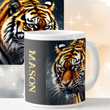 Snarling Tiger Personalize Namn Gift Coffee