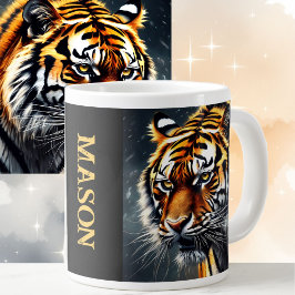 Snarling Tiger Personalize Namn Gift Coffee Jumbo Mugg