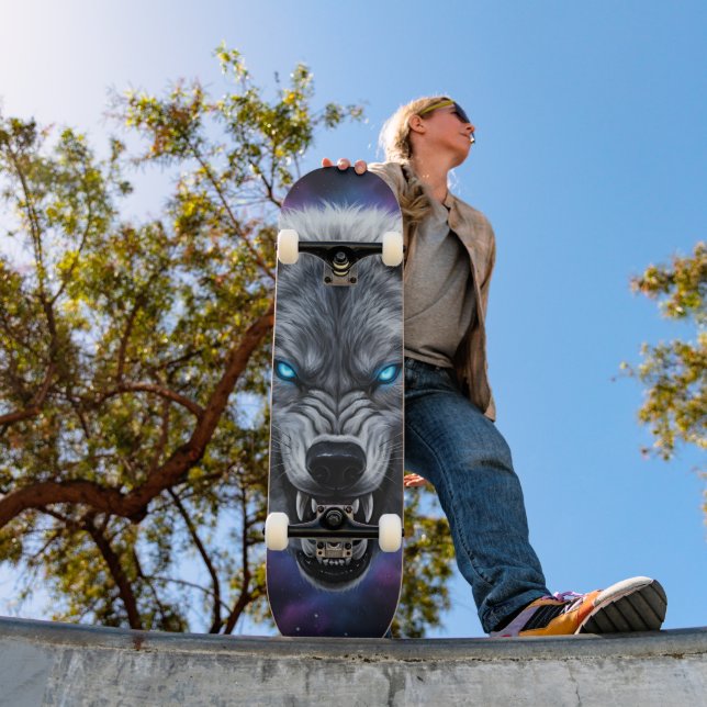  Snarling wolf head Skateboard  (Utomhus 1)