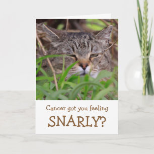 Snarly Cat Funny Cancer Foleting Card Kort