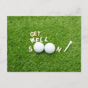 Snart återställd Golfare med två golfbollar och te Vykort