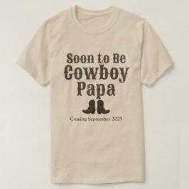 Snart att bli Cowboy Pappa Grandpa Baby-meddelande T Shirt
