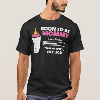 Snart att bli Mamma Est 2021 Gravid Reveal Mamma L T Shirt