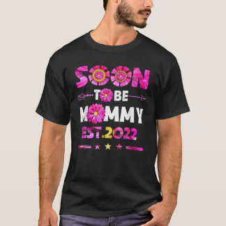 Snart att bli Mamma Est 2022 Gravid Meddelande m T Shirt